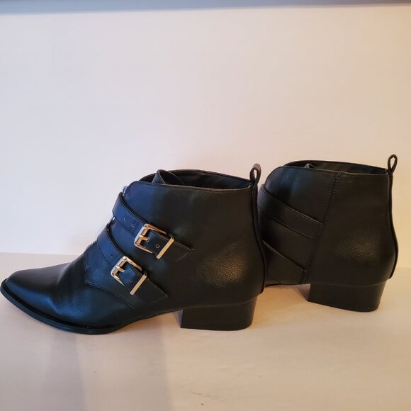Who What wear Pointed Toe Buckle Women's Ankle Zipper Boots Black Size 7.5. - Picture 8 of 12